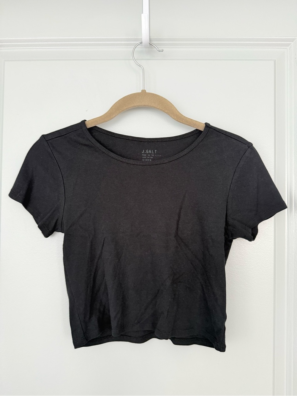 Brandy Melville Black Crewneck Crop Tee